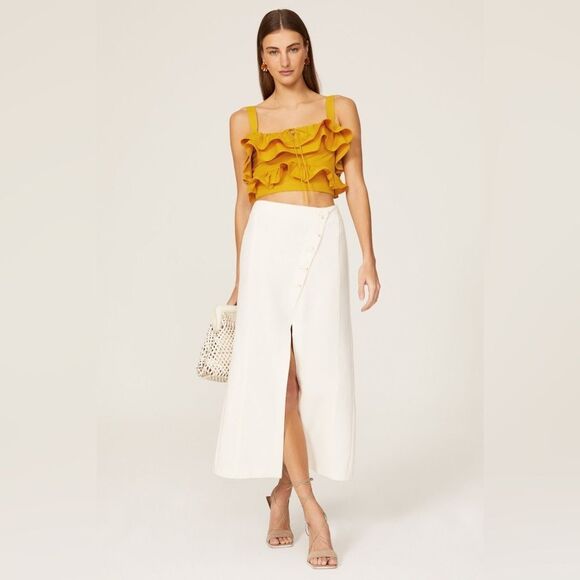 Jason Wu Sweetheart Ruffled Crop Top Sz 0 - Picture 2 of 13